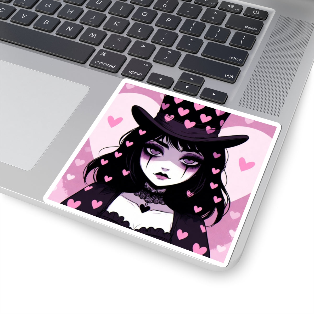 Phoenix Gothic Heart Witch Kiss-Cut Sticker — Cute Vampire Girl Laptop Decal