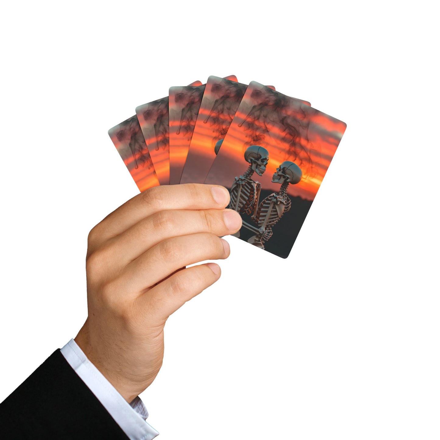 Phoenix Skeleton Sunset Poker Playing Cards — Skull Ace Spade Deck for Gamers