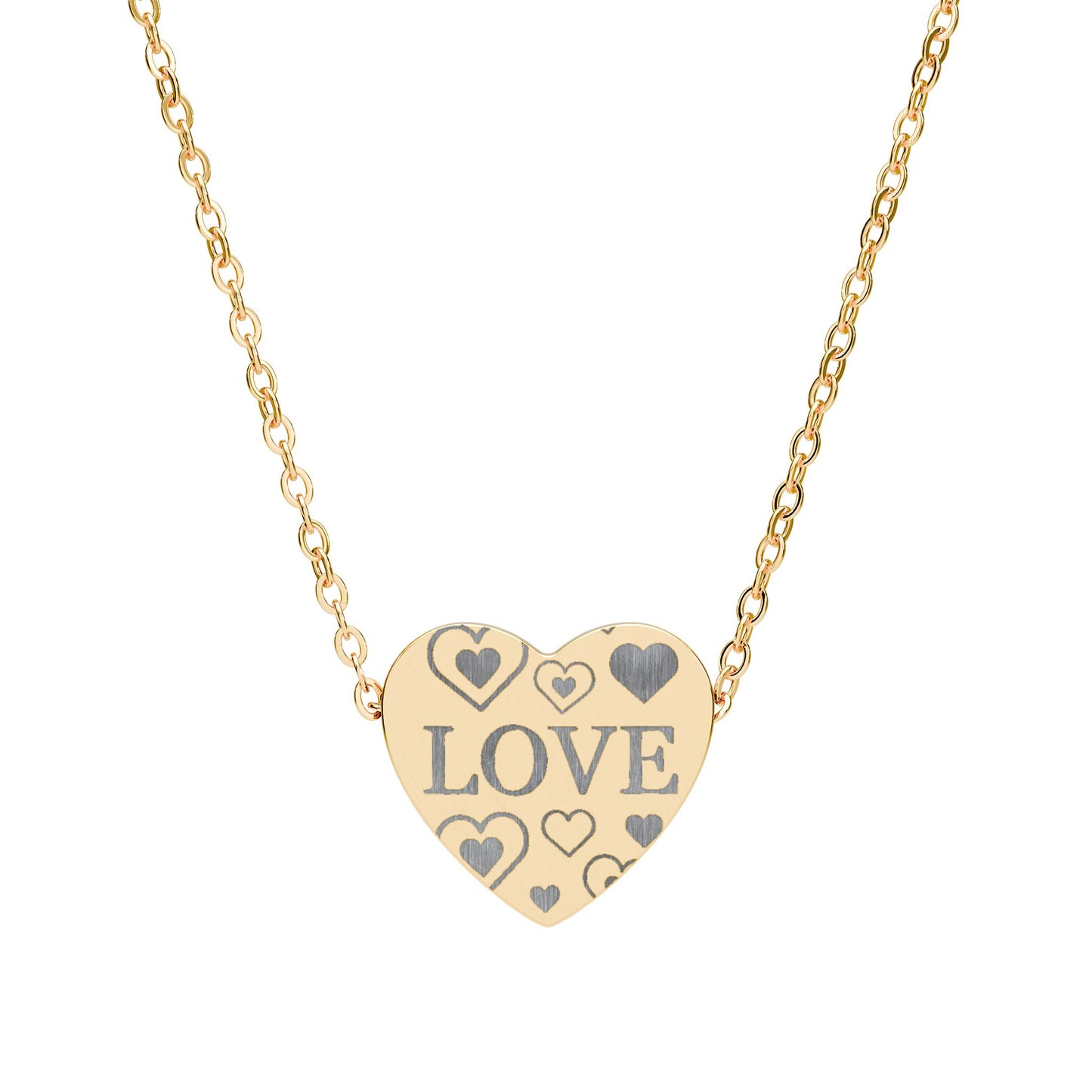 Phoenix Engravable Heart Necklace – 'LOVE' Heart Pendant, Personalized Romantic Jewelry