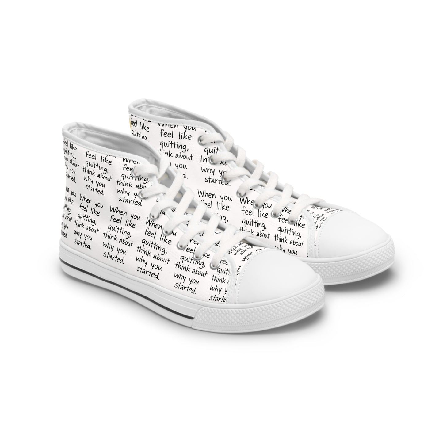 Phoenix High Top Sneakers – Inspirational Script Text Casual Shoes