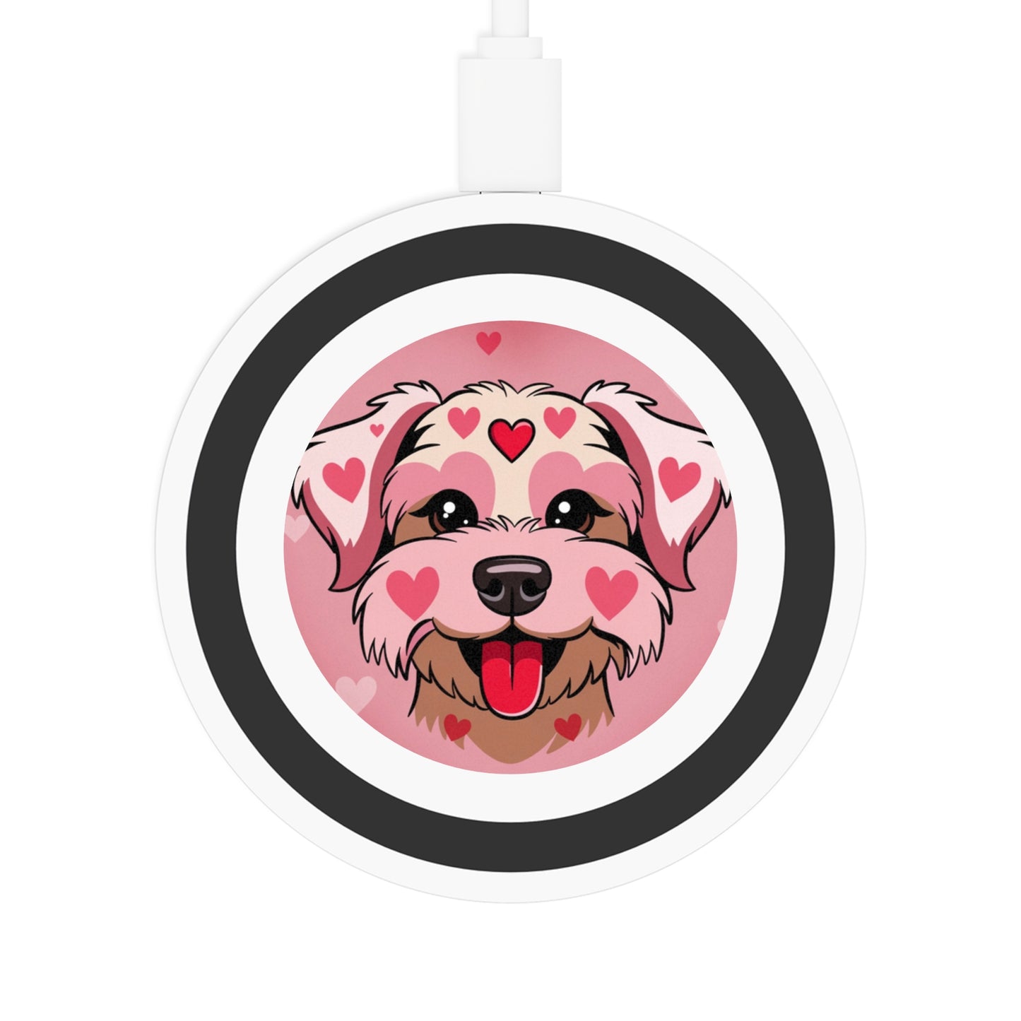 Phoenix Dog Heart Face Wireless Charging Pad — Cute Pet Lover