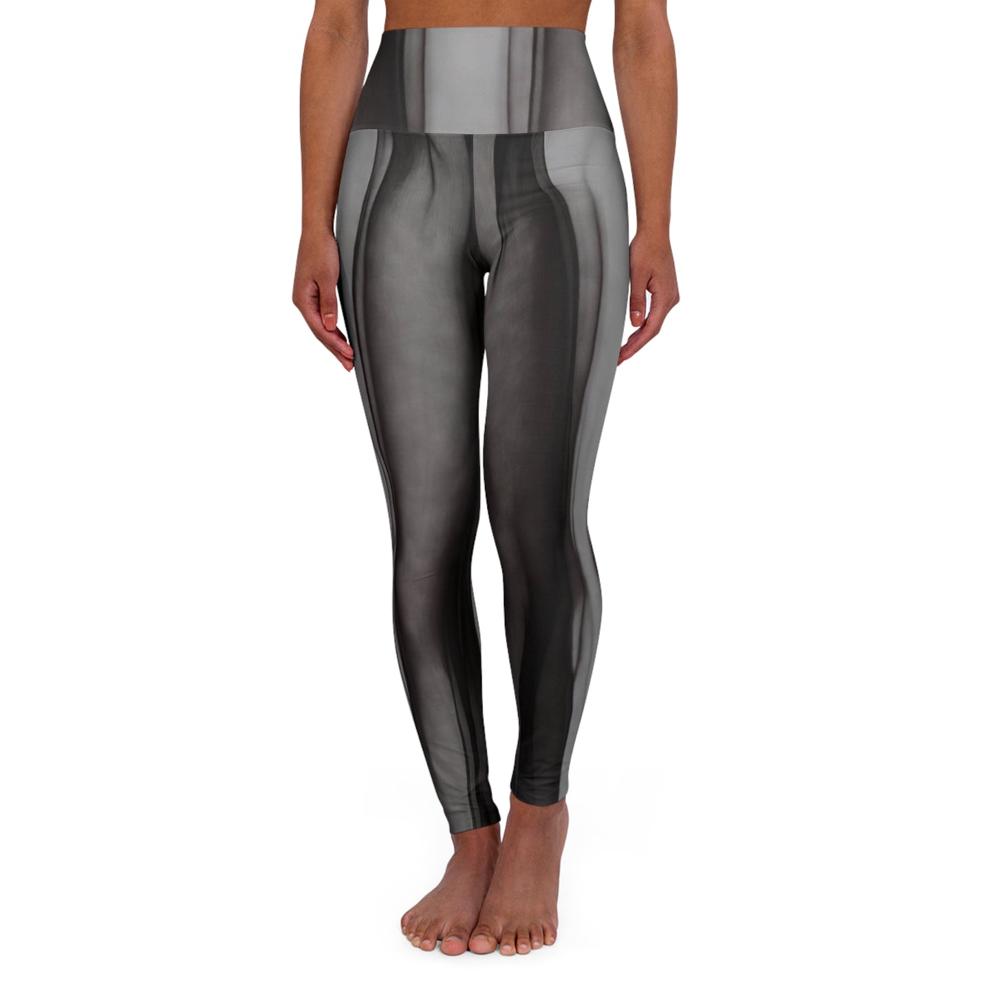 Phoenix "AI Design" Black Marble High-Waist — Sculpting Activewear for Yoga & Everyday Wear