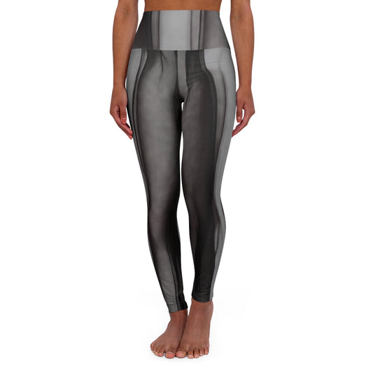 Phoenix "AI Design" Black Marble High-Waist — Sculpting Activewear for Yoga & Everyday Wear