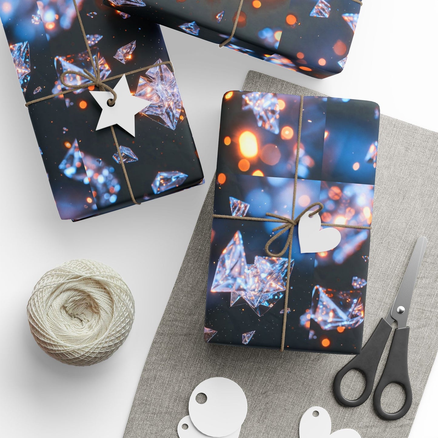 Phoenix Crystal Print Wrapping Paper — Gemstone Pattern Gift Wrap