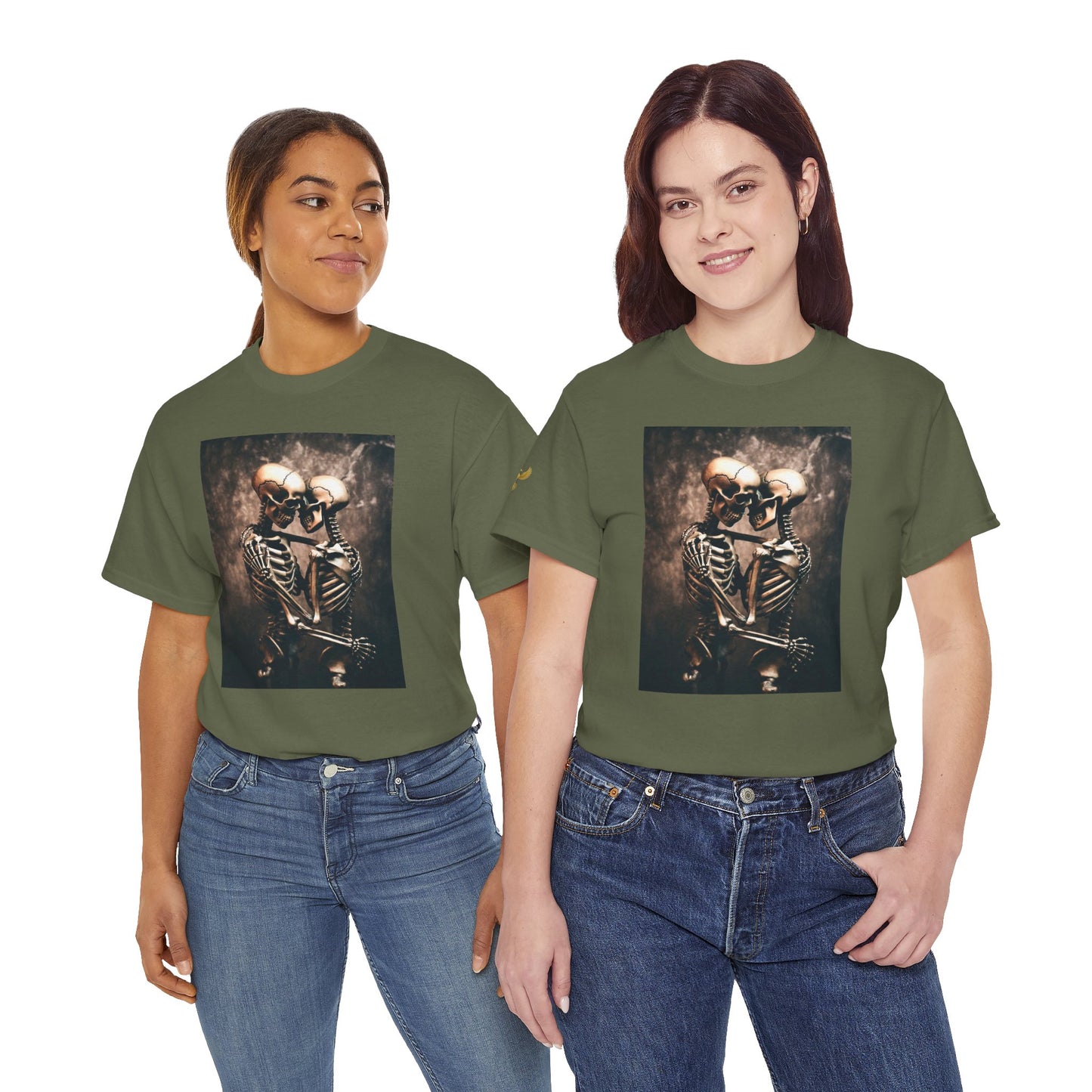 Phoenix Skeleton Love T-Shirt — Gothic Couple Tee