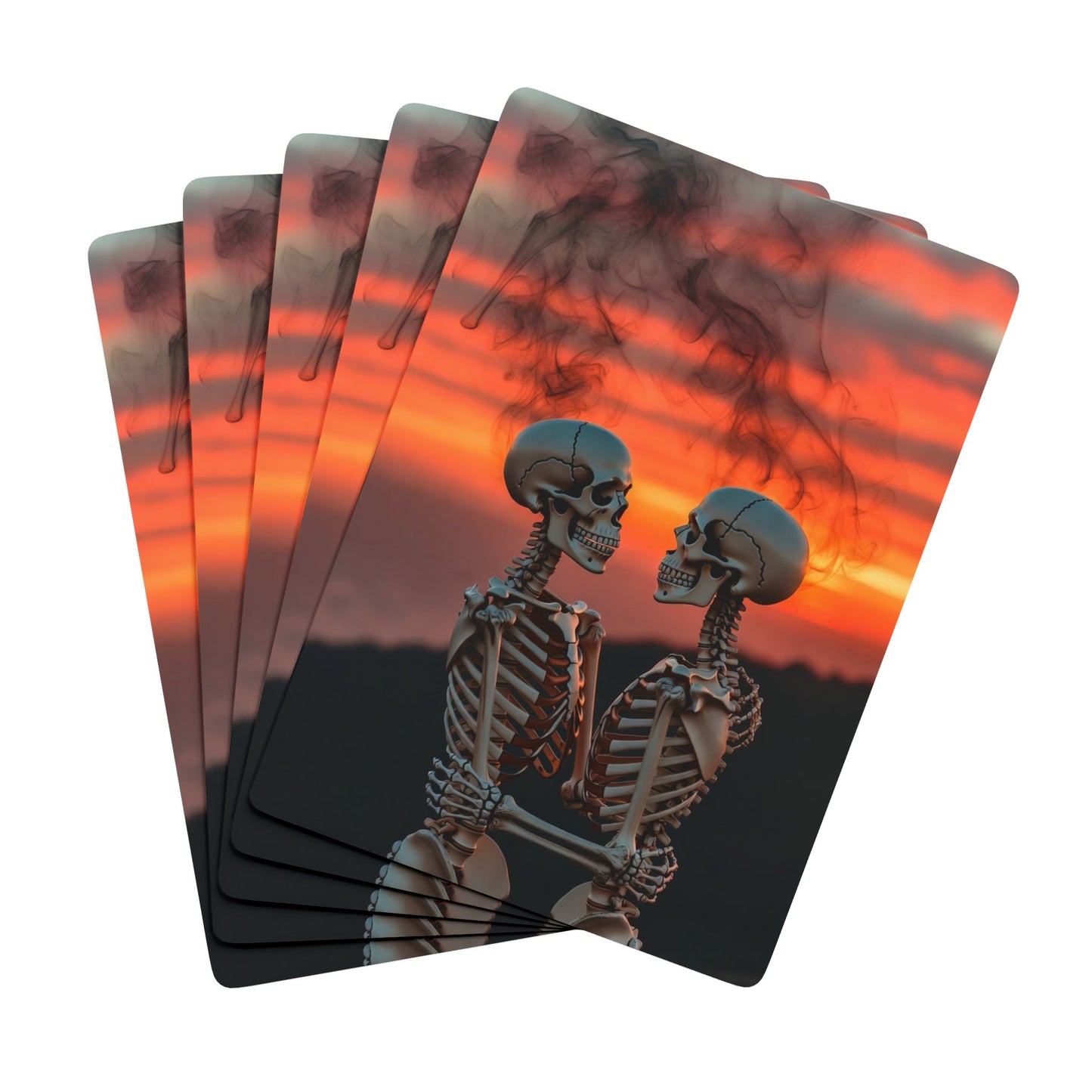 Phoenix Skeleton Sunset Poker Playing Cards — Skull Ace Spade Deck for Gamers