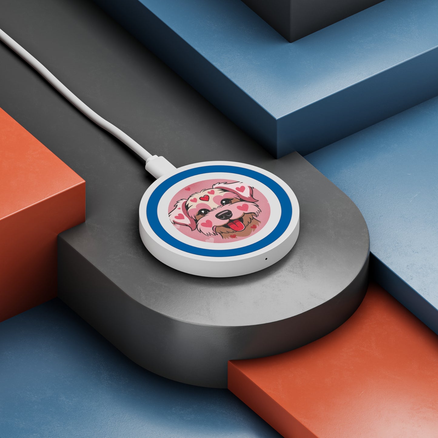 Phoenix Dog Heart Face Wireless Charging Pad — Cute Pet Lover