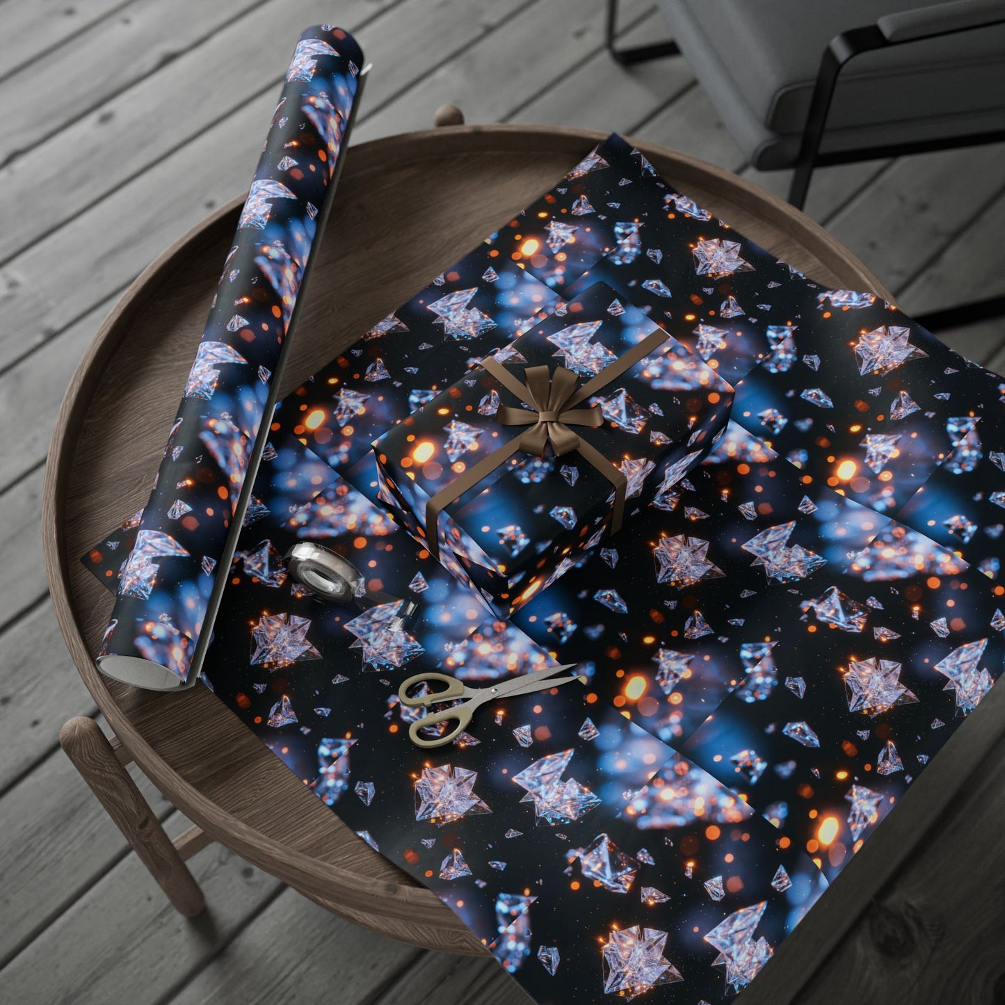 Phoenix Crystal Print Wrapping Paper — Gemstone Pattern Gift Wrap