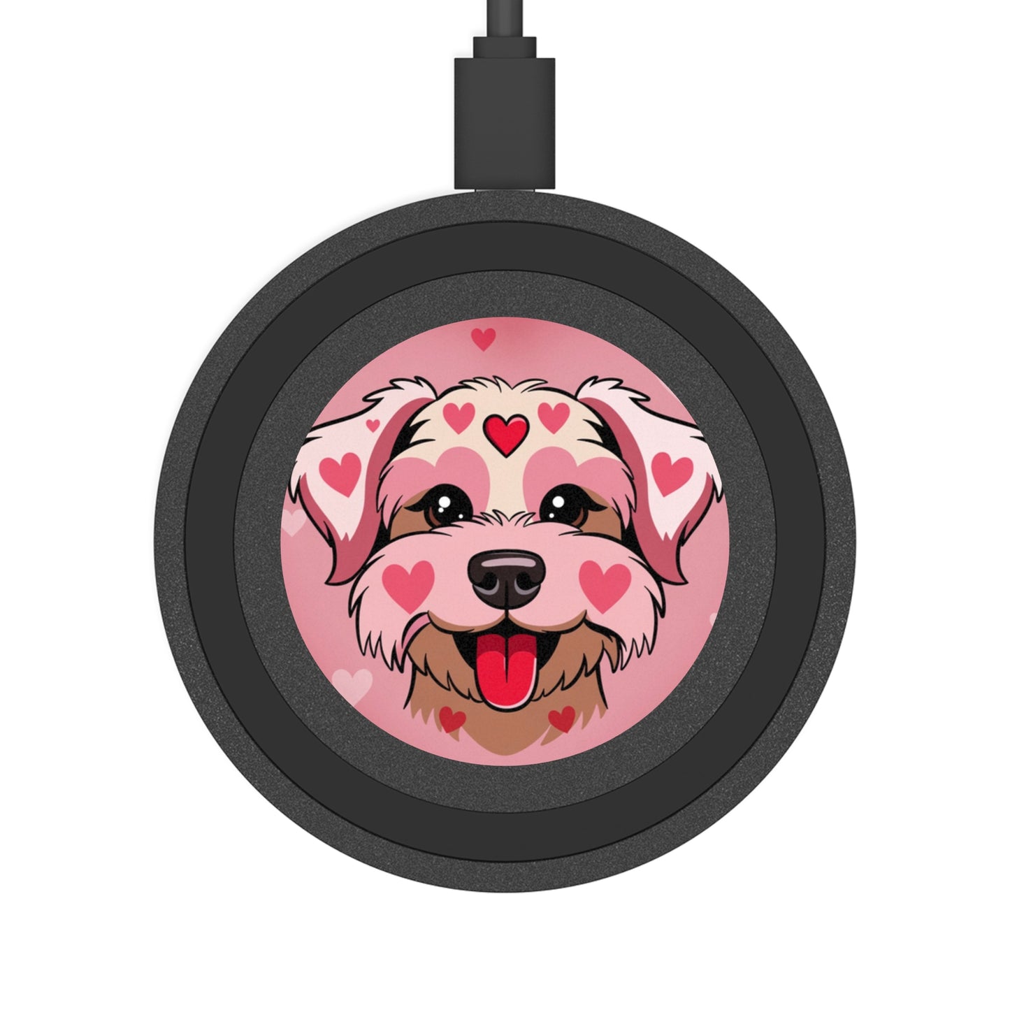 Phoenix Dog Heart Face Wireless Charging Pad — Cute Pet Lover