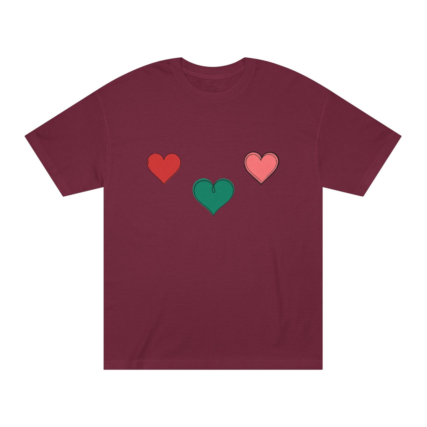 Phoenix Hearts Trio Tee — Minimal Heart Women's Shirt
