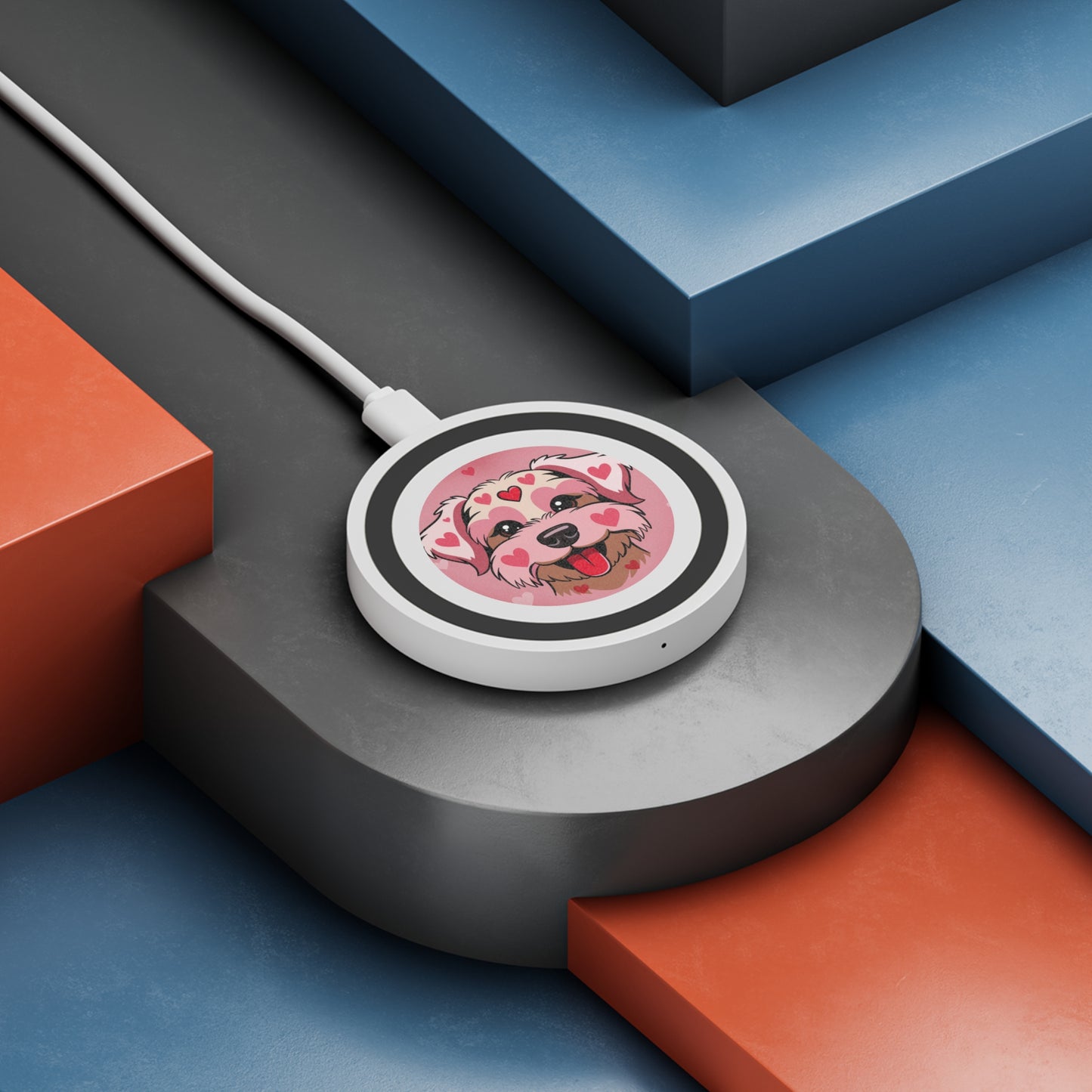 Phoenix Dog Heart Face Wireless Charging Pad — Cute Pet Lover