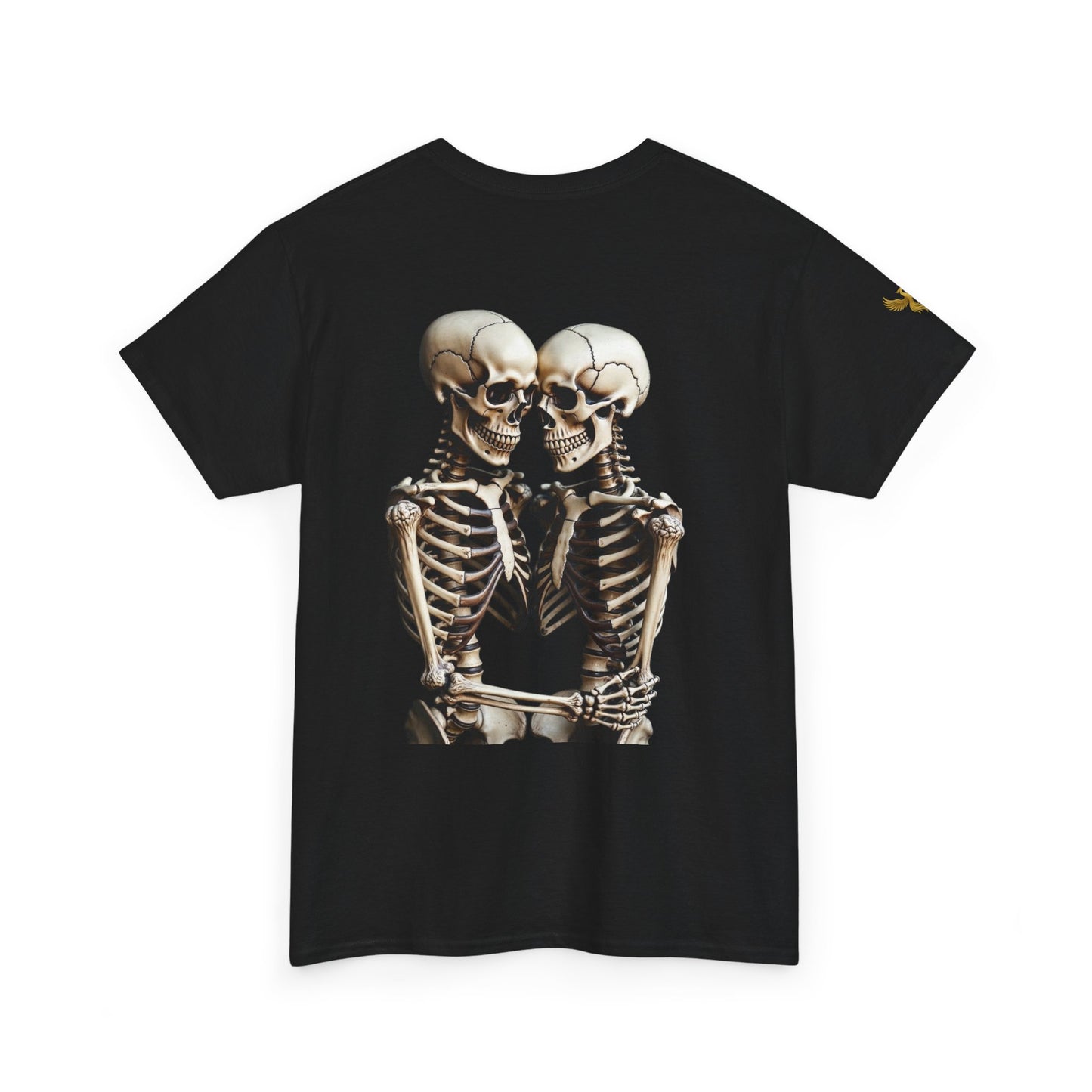 Phoenix Skeletons in Love Graphic T-Shirt – Cute Goth Couple Unisex Tee in Soft Cotton