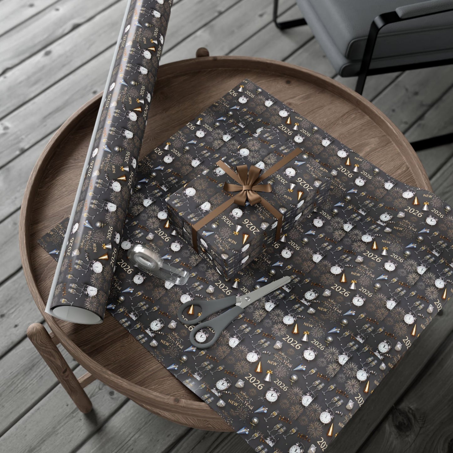 Phoenix Gift Wrap Paper — New Year 2026 Countdown Pattern