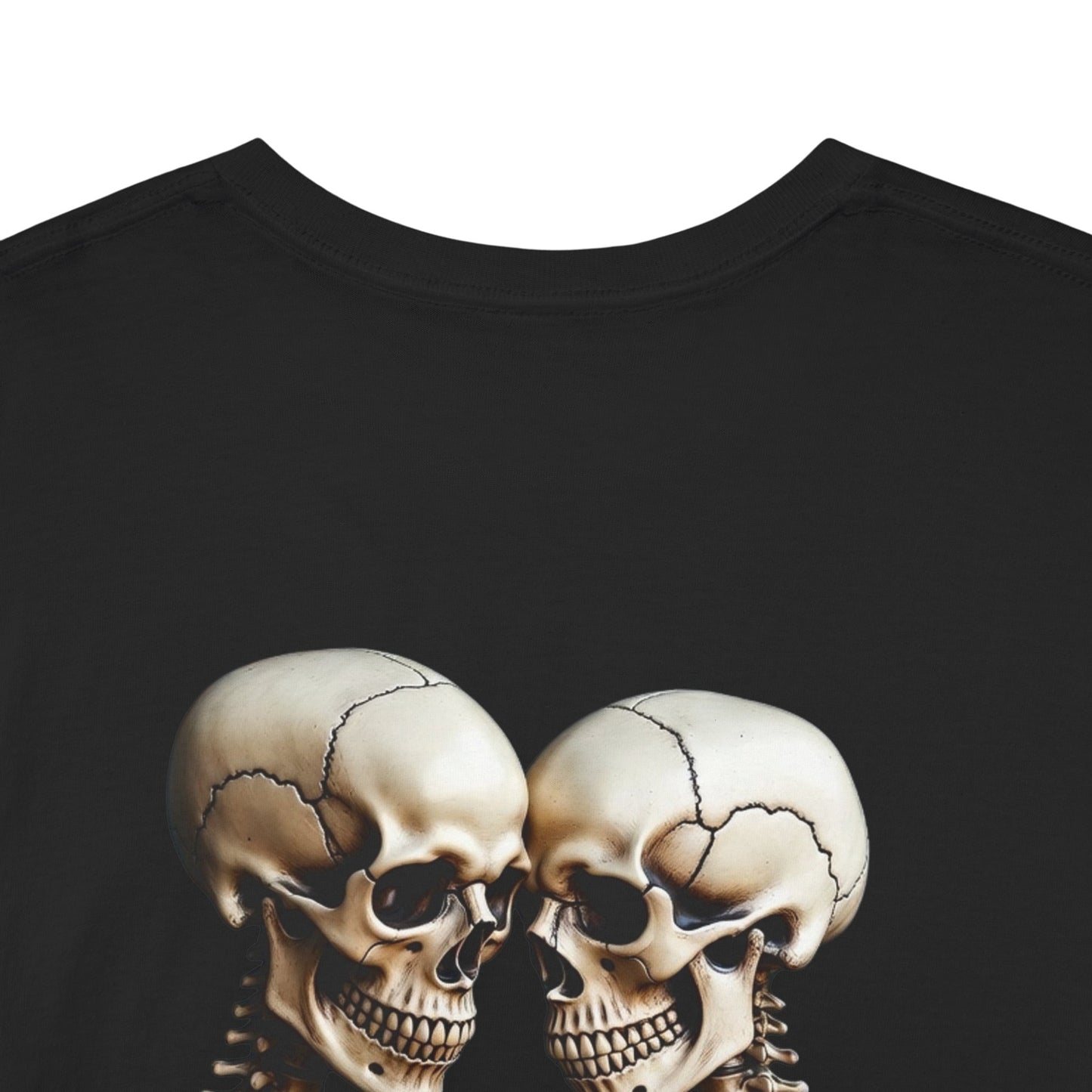 Phoenix Skeletons in Love Graphic T-Shirt – Cute Goth Couple Unisex Tee in Soft Cotton