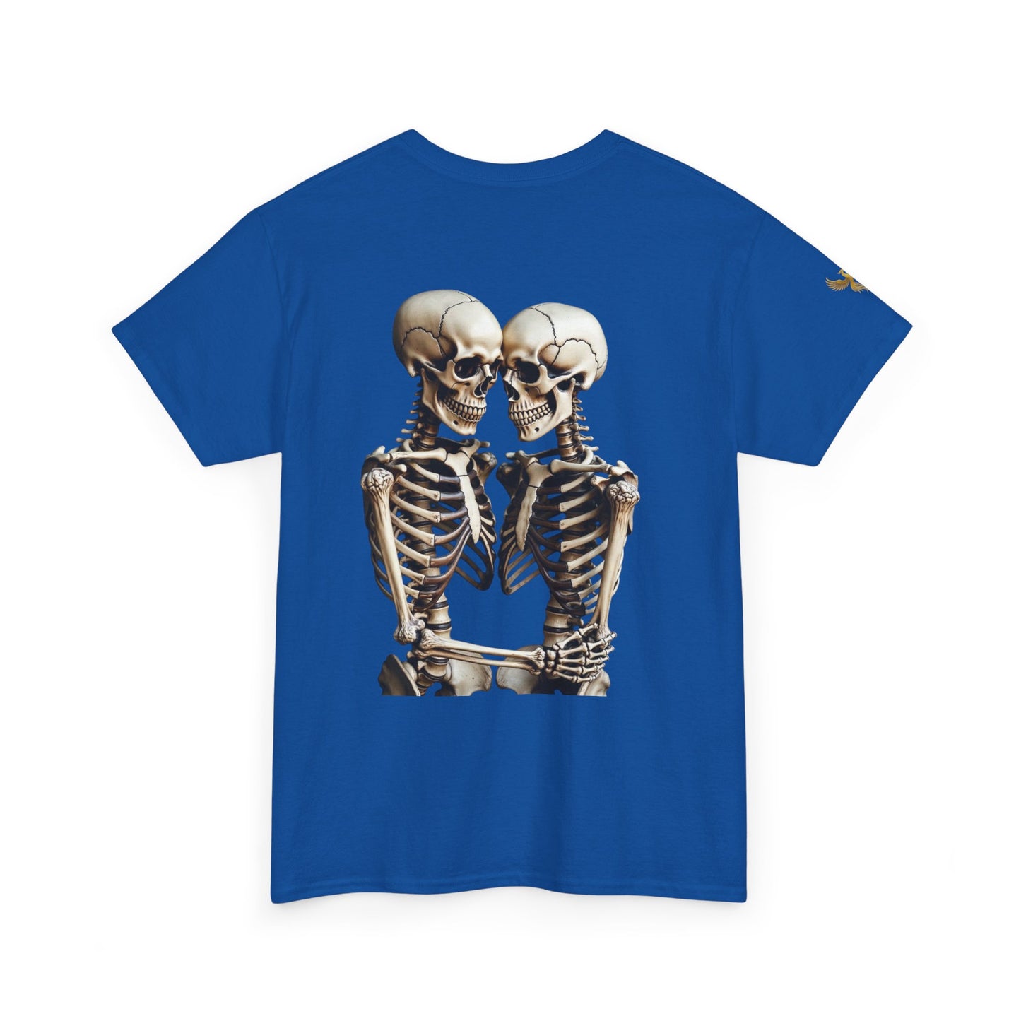 Phoenix Skeletons in Love Graphic T-Shirt – Cute Goth Couple Unisex Tee in Soft Cotton