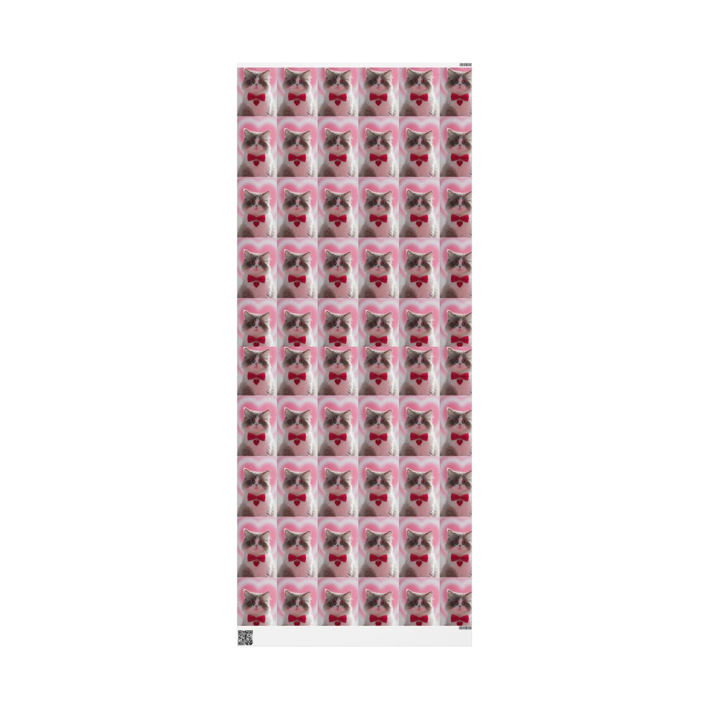 Phoenix Wrapping Paper — Cute Pink Cat Pattern Gift Wrap (Cat Face Repeat)