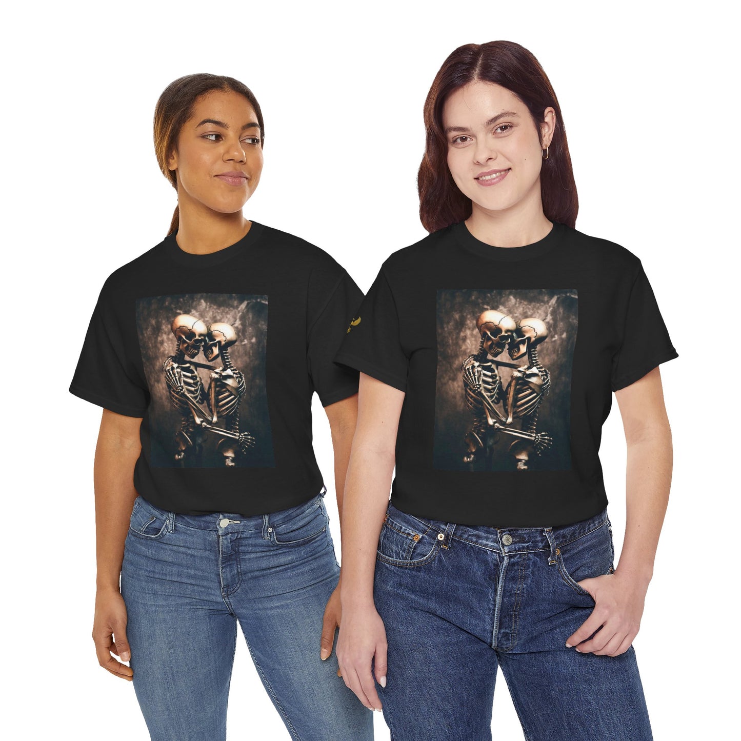 Phoenix Skeleton Love T-Shirt — Gothic Couple Tee