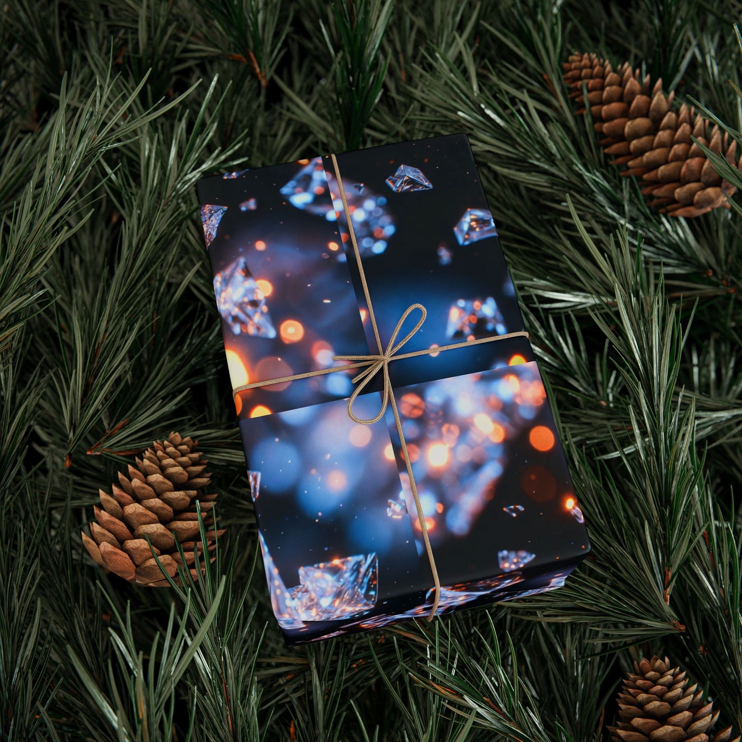 Phoenix Crystal Print Wrapping Paper — Gemstone Pattern Gift Wrap