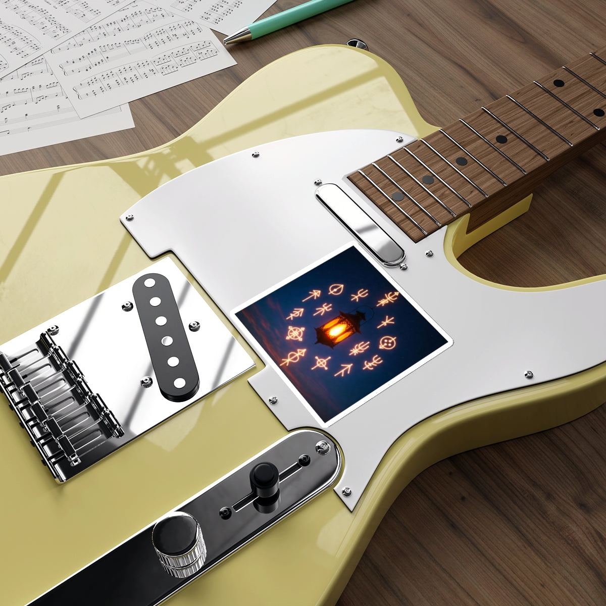 Phoenix Lantern Sigils Die-Cut Sticker — Glowing Rune Aesthetic