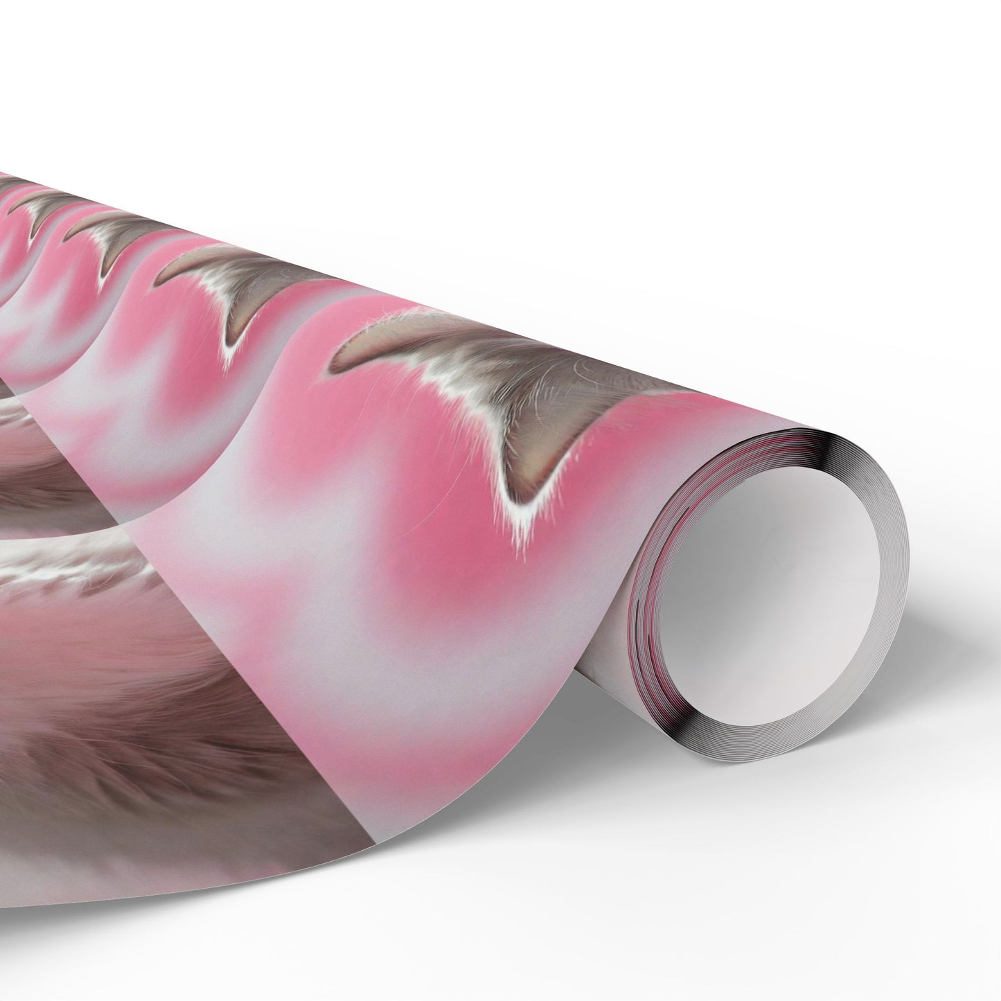 Phoenix Wrapping Paper — Cute Pink Cat Pattern Gift Wrap (Cat Face Repeat)