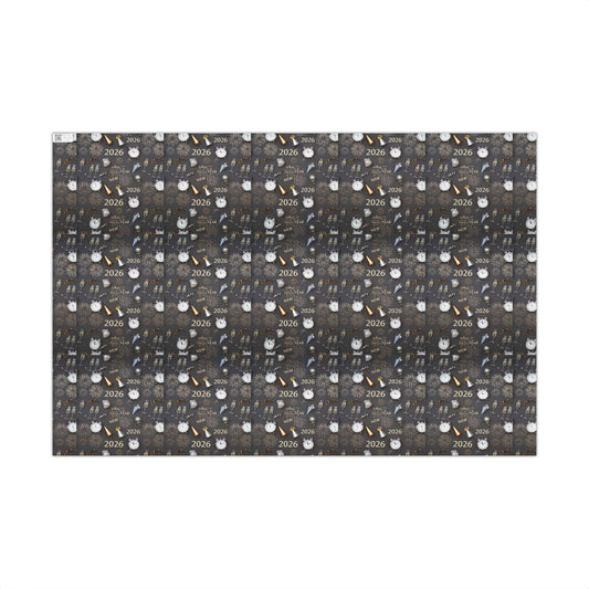 Phoenix Gift Wrap Paper — New Year 2026 Countdown Pattern