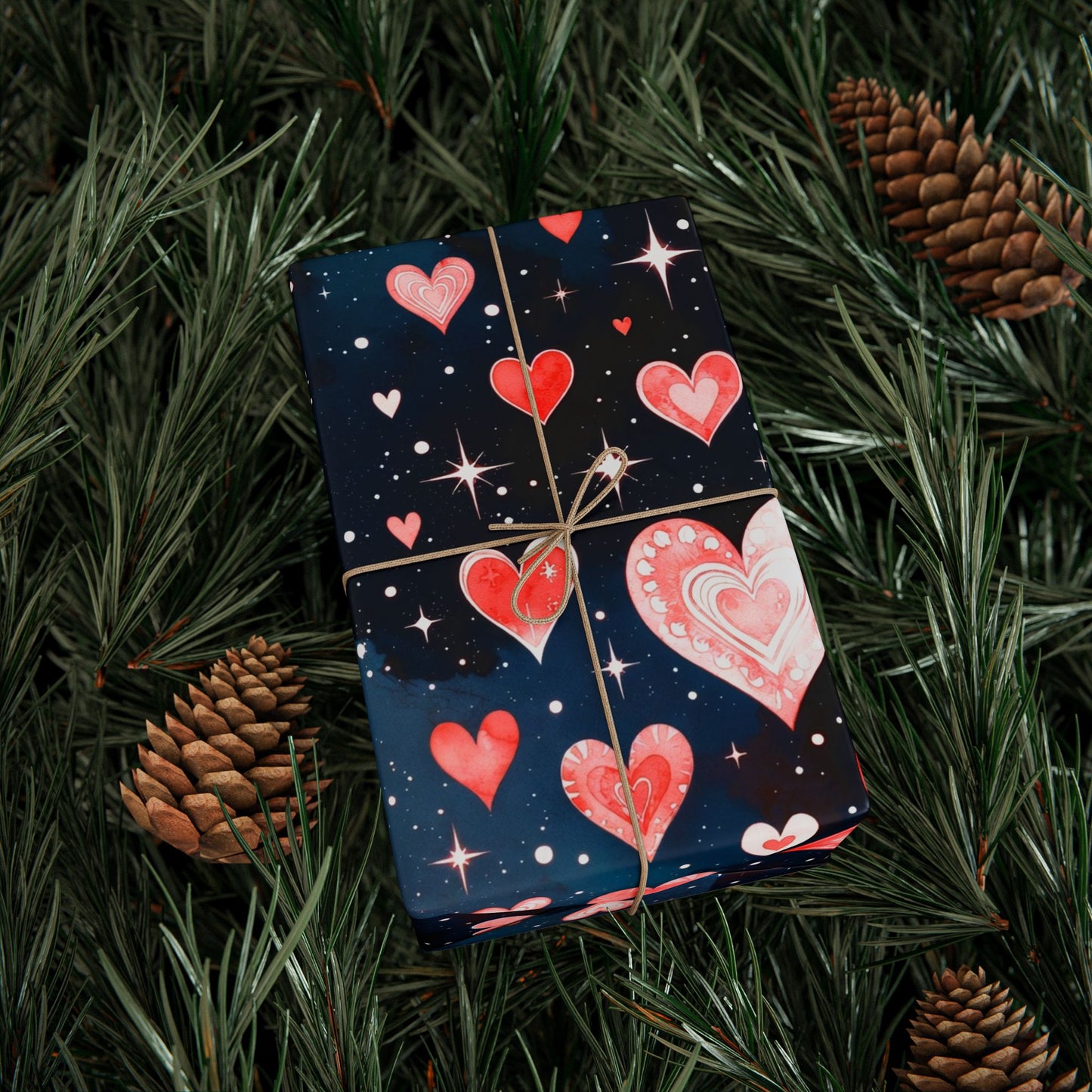 Phoenix Heart Constellation Wrapping Paper Roll — Romantic Galaxy Gift Wrap