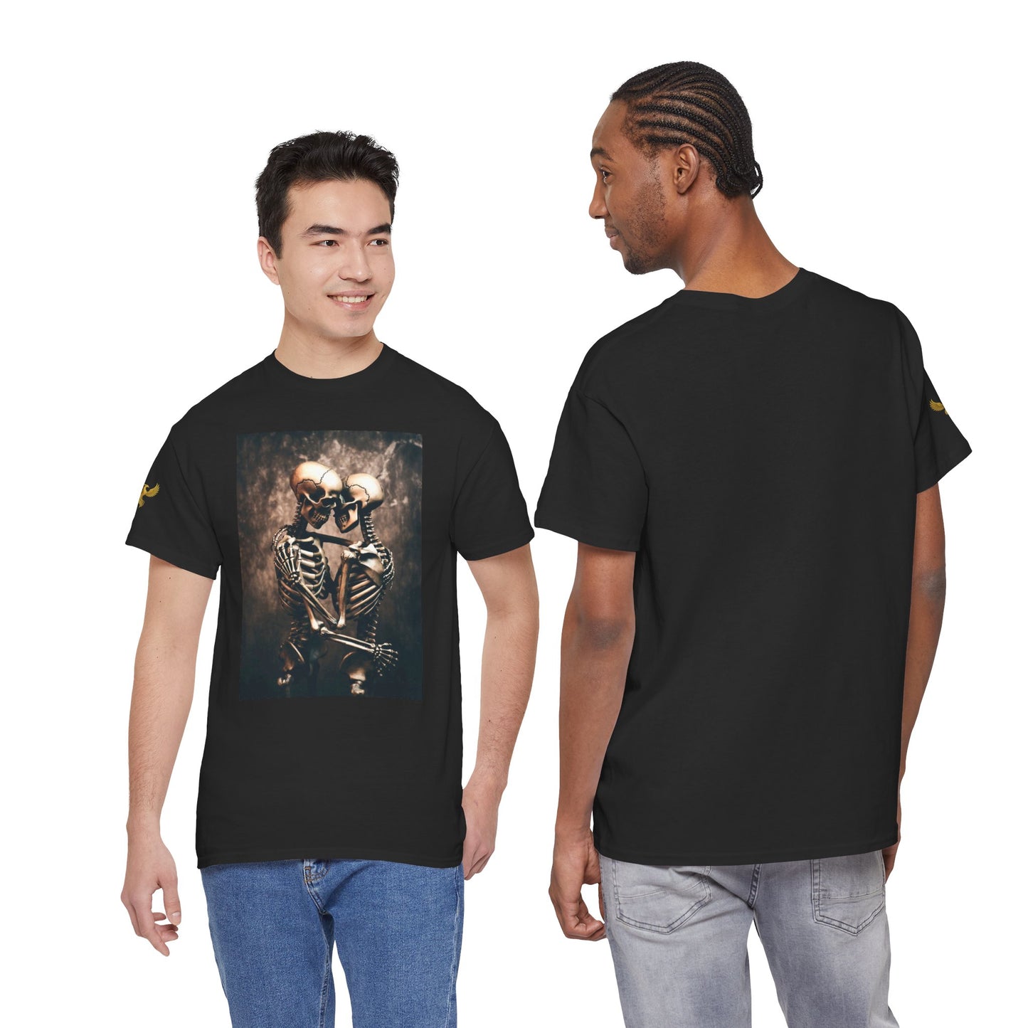 Phoenix Skeleton Love T-Shirt — Gothic Couple Tee