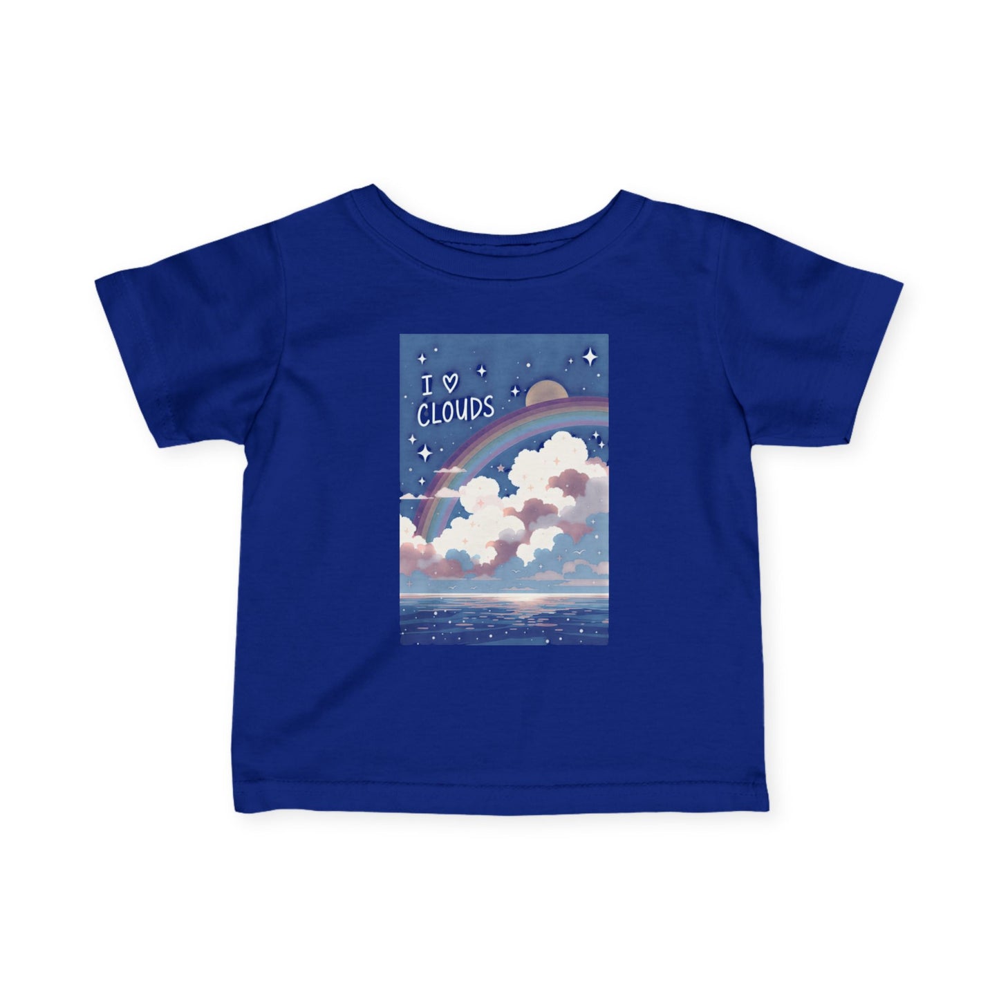 Phoenix Infant Tee - "I  Love Clouds" Cute Rainbow Cloud Baby Shirt