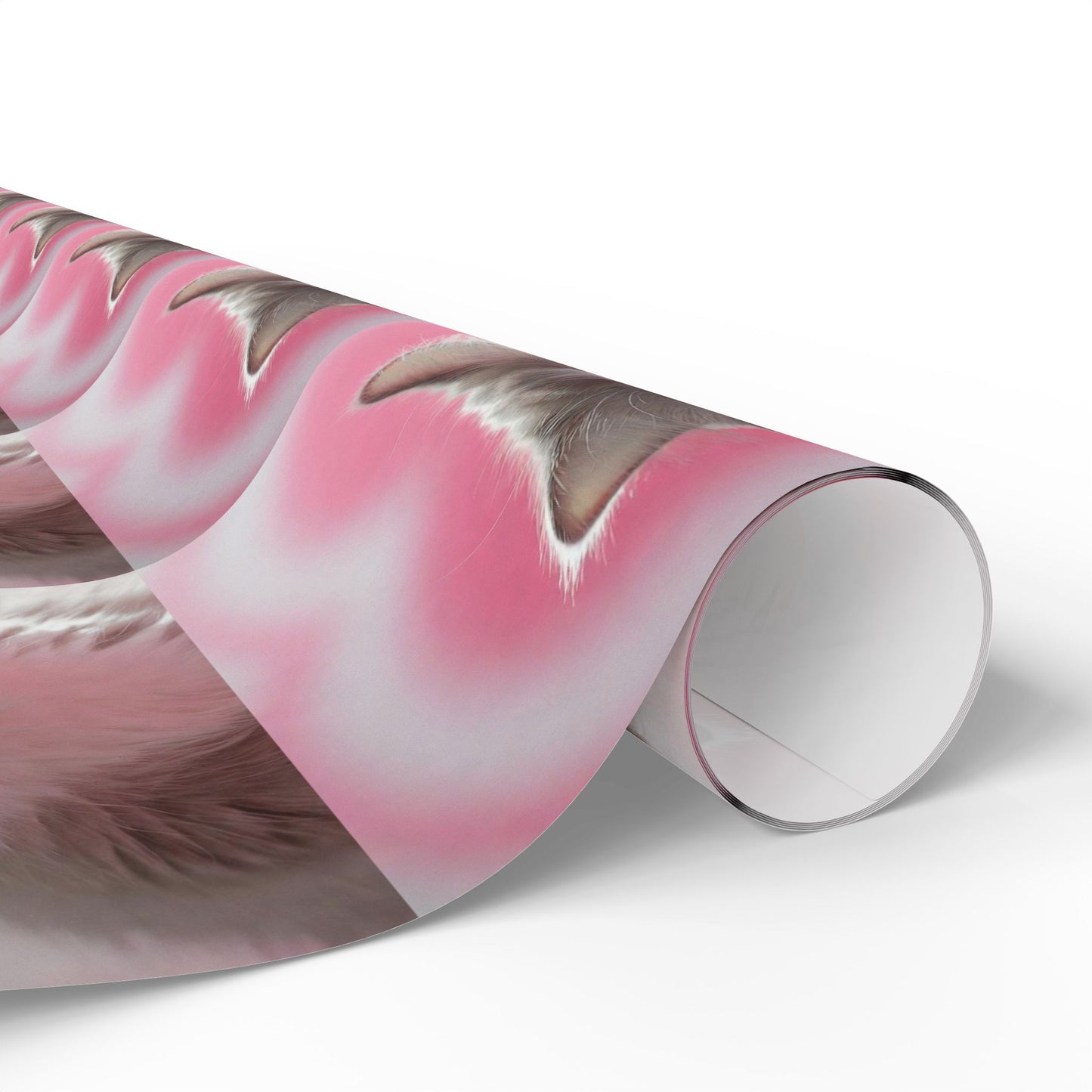 Phoenix Wrapping Paper — Cute Pink Cat Pattern Gift Wrap (Cat Face Repeat)