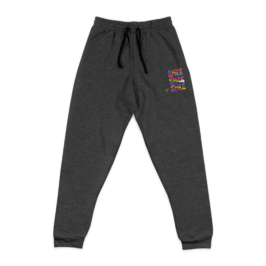 Phoenix 90s Retro 'Smile' Embroidered Joggers — Vintage Colorblock Streetwear