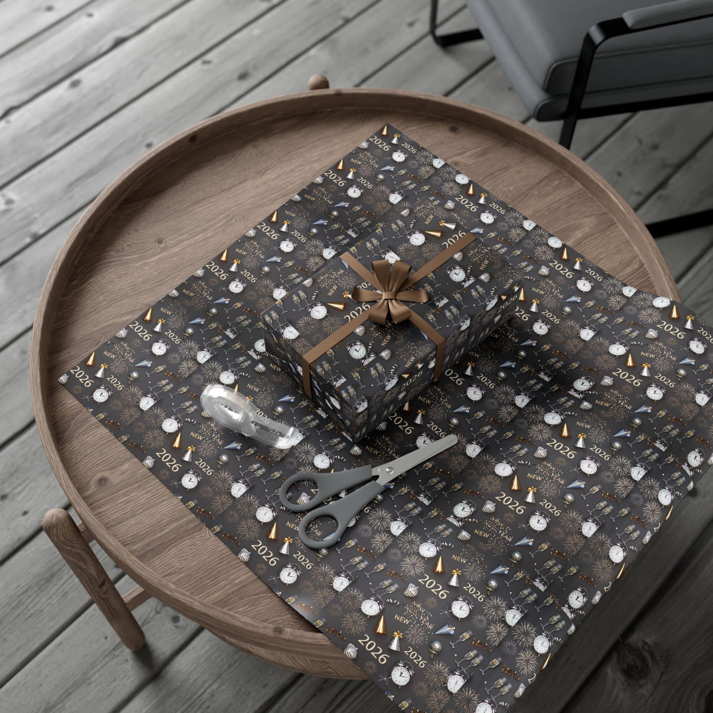 Phoenix Gift Wrap Paper — New Year 2026 Countdown Pattern