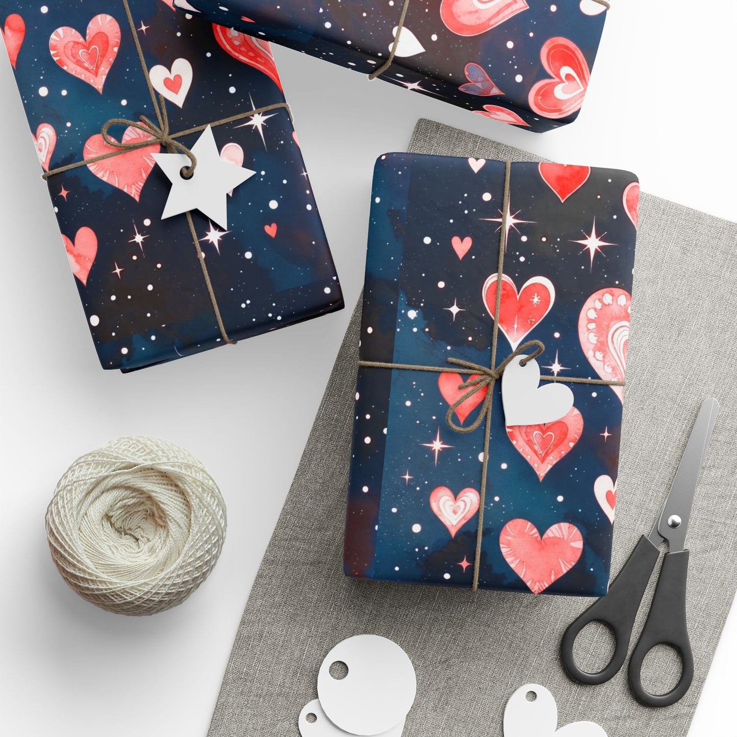 Phoenix Heart Constellation Wrapping Paper Roll — Romantic Galaxy Gift Wrap