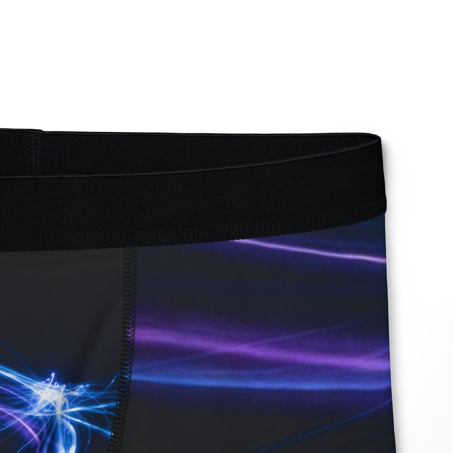 Phoenix Men's Neon Wave Boxer Briefs — Blue & Purple Light Pattern