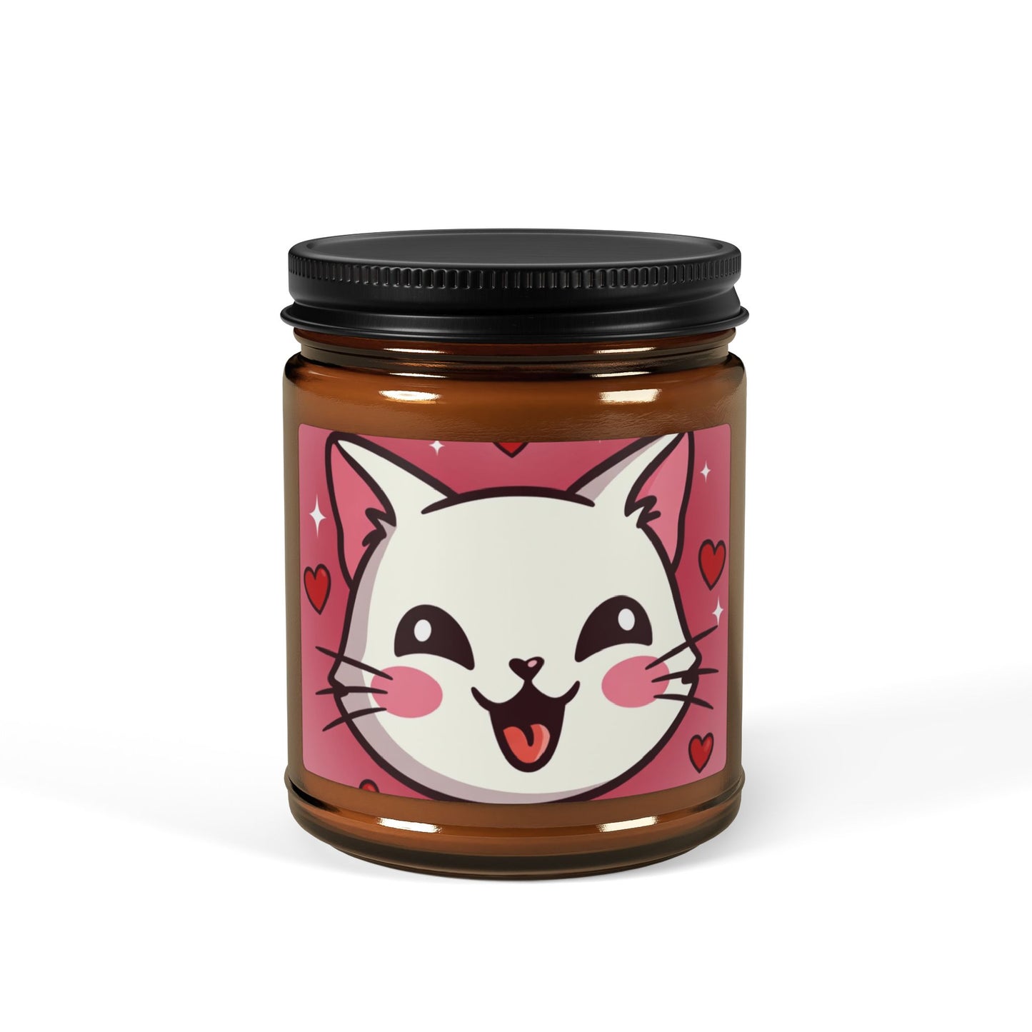 Phoenix Kawaii Cat Scented Soy Candle — Amber Jar