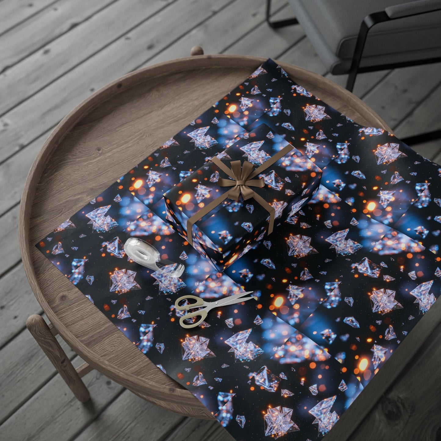 Phoenix Crystal Print Wrapping Paper — Gemstone Pattern Gift Wrap