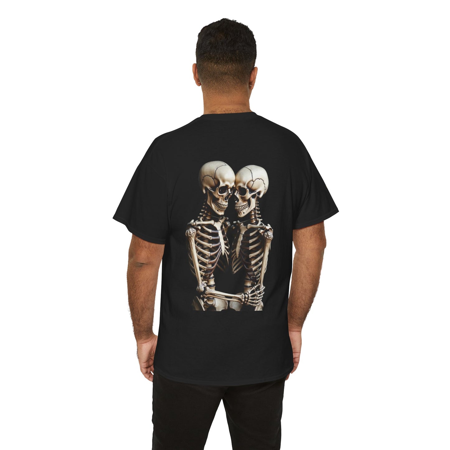 Phoenix Skeletons in Love Graphic T-Shirt – Cute Goth Couple Unisex Tee in Soft Cotton