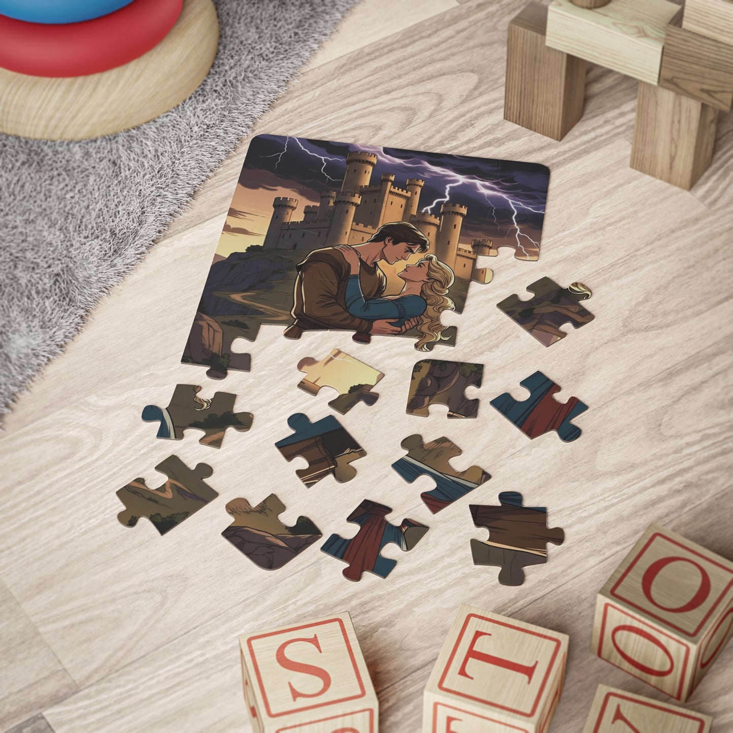 Phoenix Fairy Tale Castle Kids Puzzle — 30-Piece Romantic Prince & Princess Jigsaw