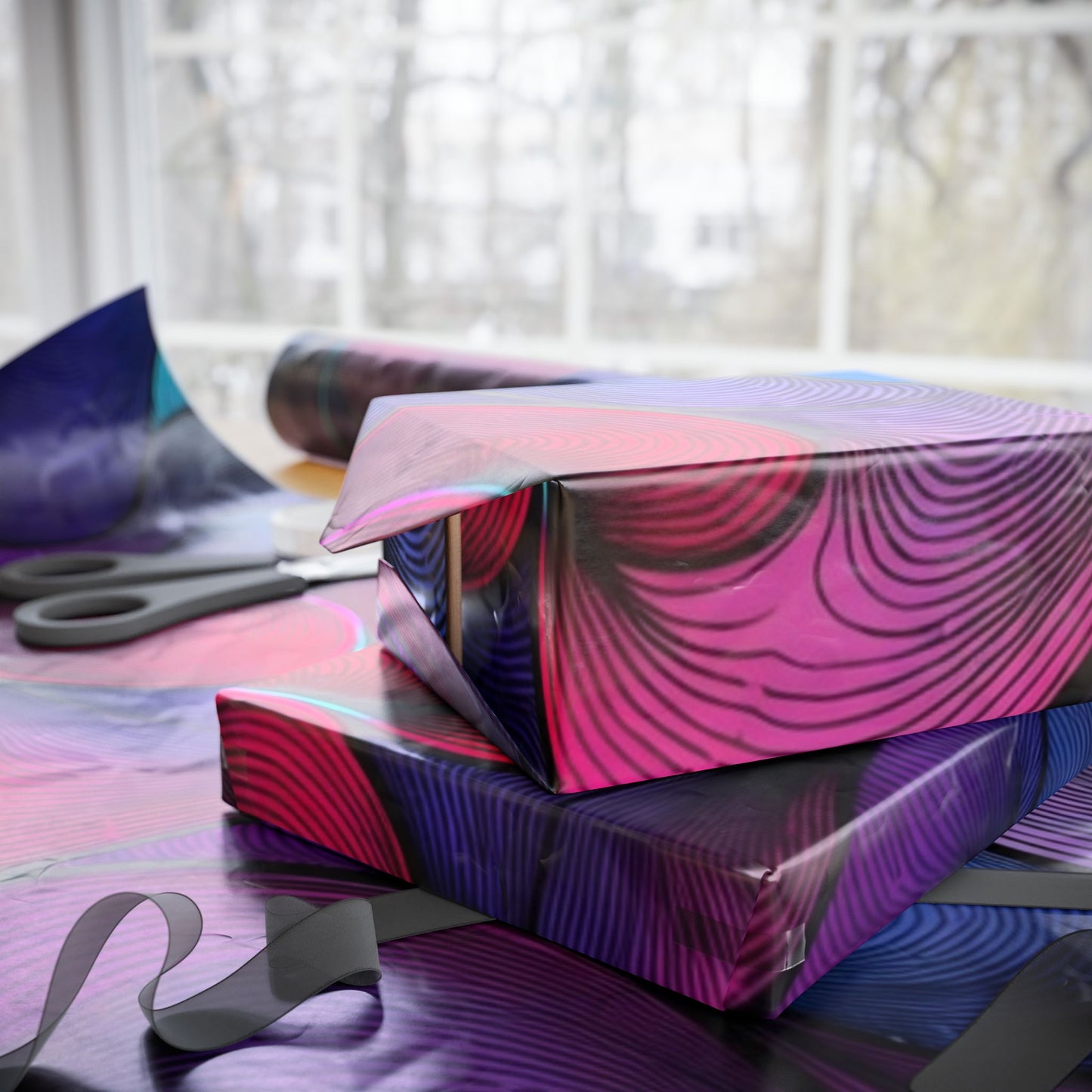 Phoenix Publishing Gift Wrapping Paper – Abstract Art in Bright Colors