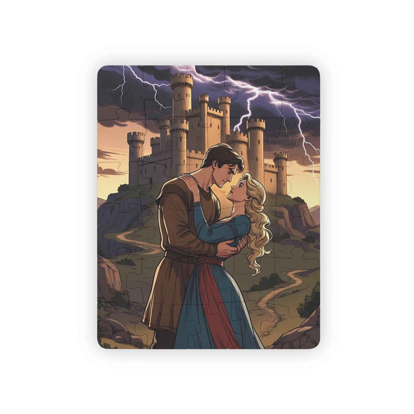 Phoenix Fairy Tale Castle Kids Puzzle — 30-Piece Romantic Prince & Princess Jigsaw