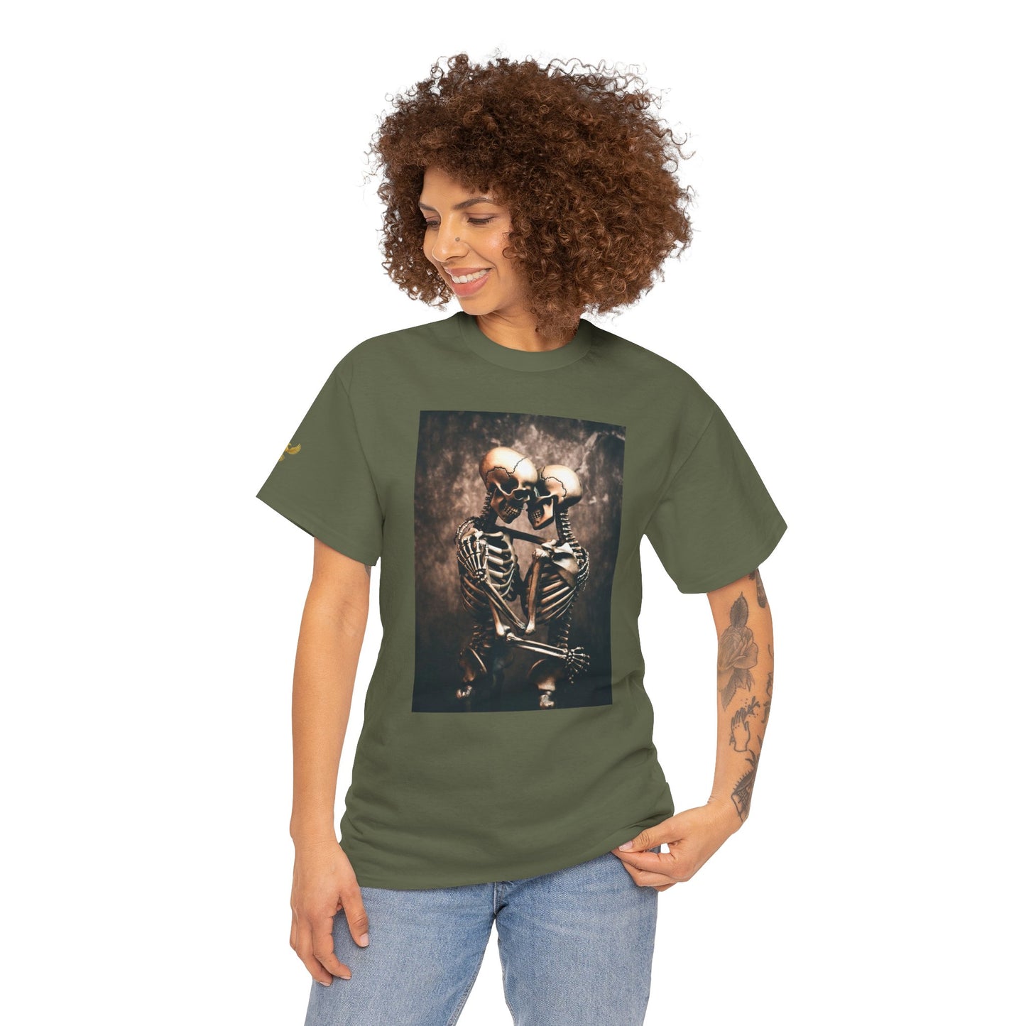 Phoenix Skeleton Love T-Shirt — Gothic Couple Tee