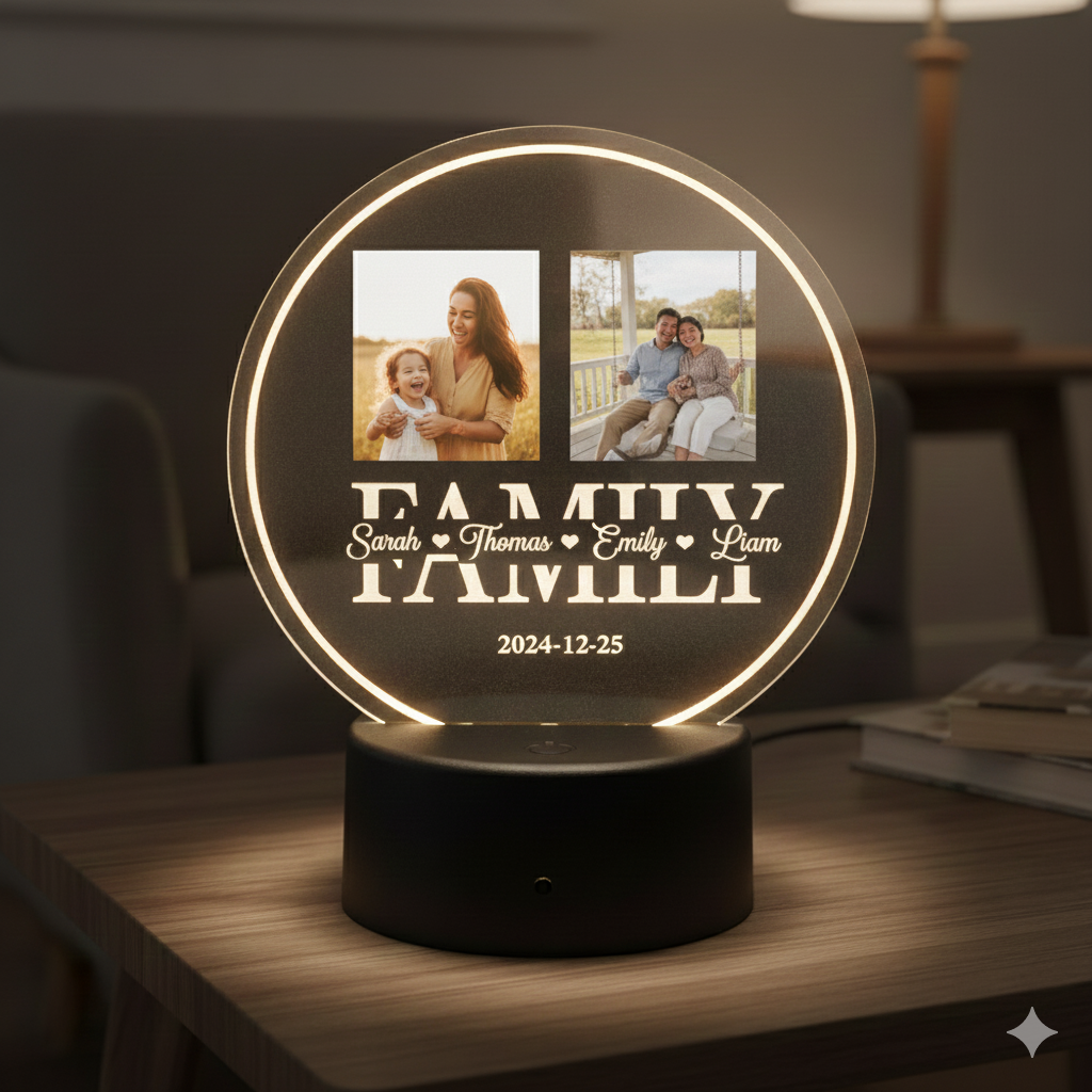 Phoenix Round Acrylic Night Light – Your Custom Design LED Accent Light for Home Decor